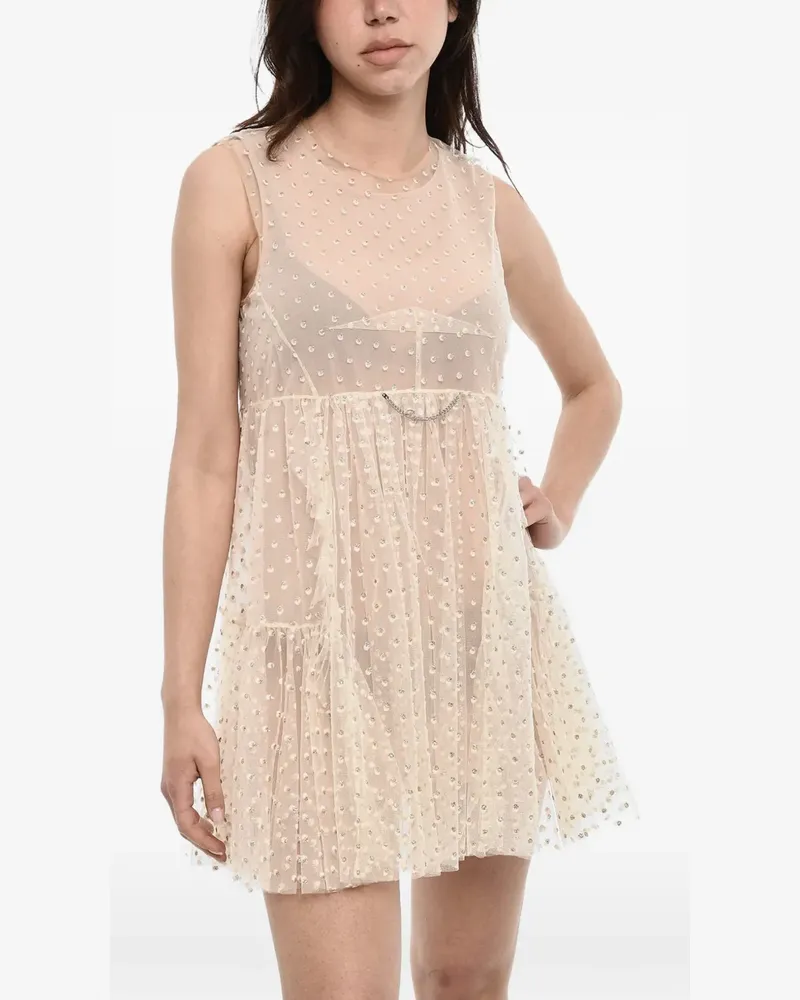 Dsquared2 glitter-embellished mini dress - Nude Nude