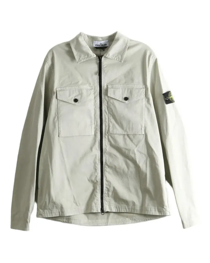 Stone Island 1200010 stretch organic cotton satin overshirt - Nude Nude