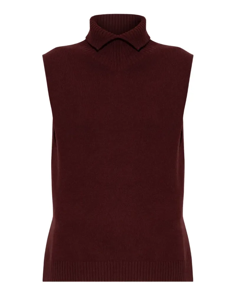 Jil Sander ribbed-knit collared sleeveless vest - Rot Rot