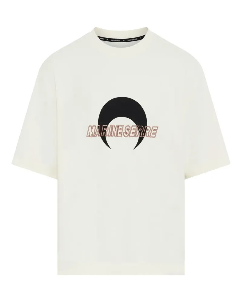 Marine Serre T-Shirt mit Logo-Print - Weiß Weiß