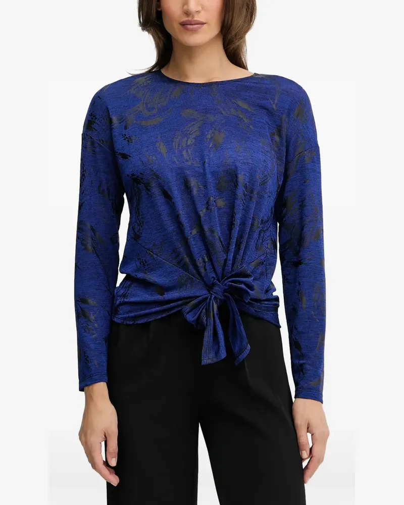 Joseph Ribkoff long-sleeve tie-detail top - Blau Blau