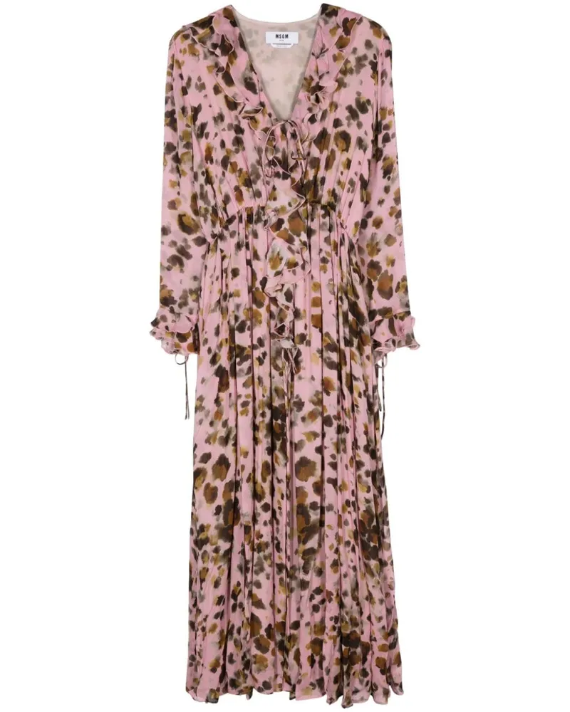 MSGM Kleid mit abstraktem Print - Rosa Rosa