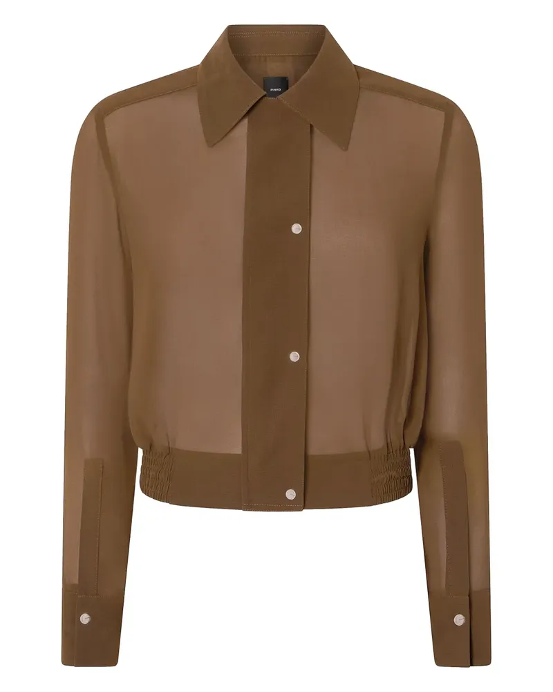 Pinko Hemdjacke im Cropped-Design - Braun Braun