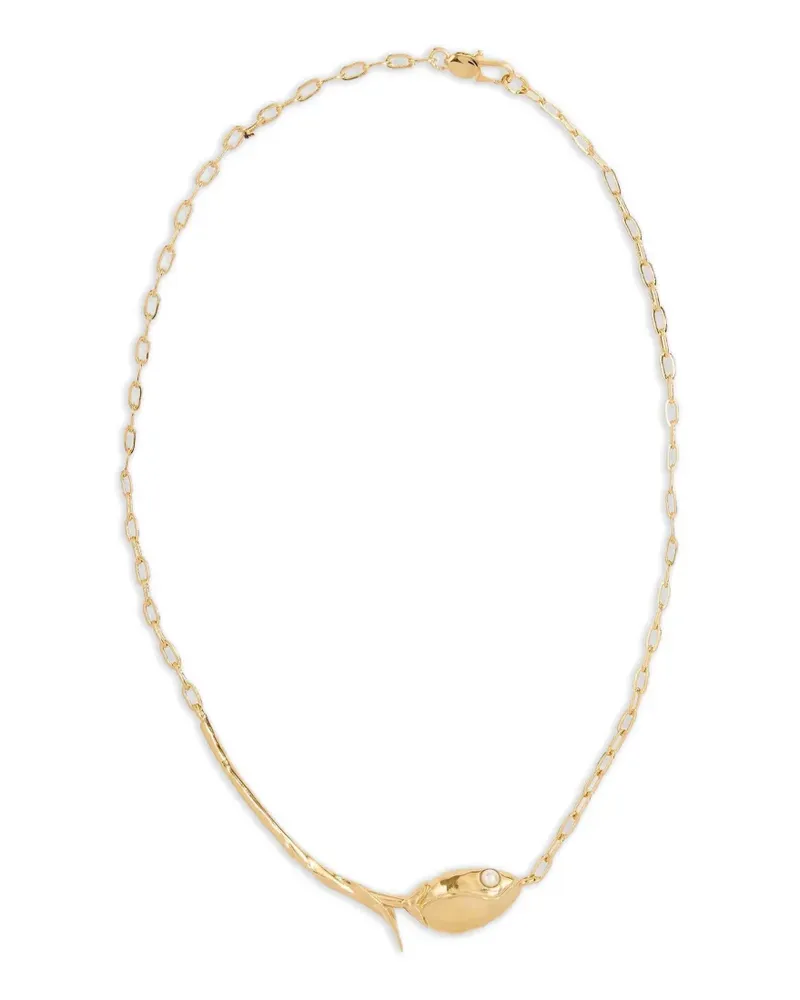 Erdem Bloom floral-pendant necklace - Gold Gold