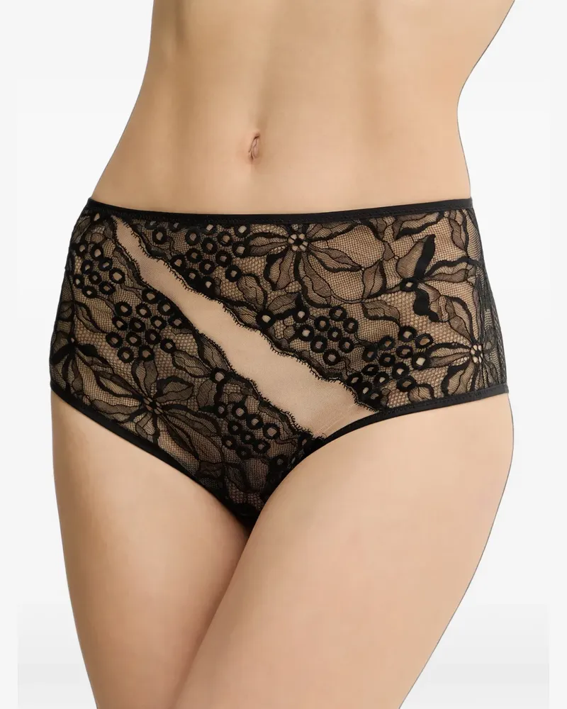Chantelle Roxane floral-lace mesh briefs - Schwarz Schwarz