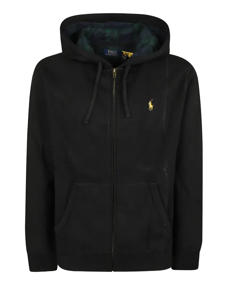 Ralph Lauren Kapuzenjacke mit Logo-Stickerei - Schwarz Schwarz