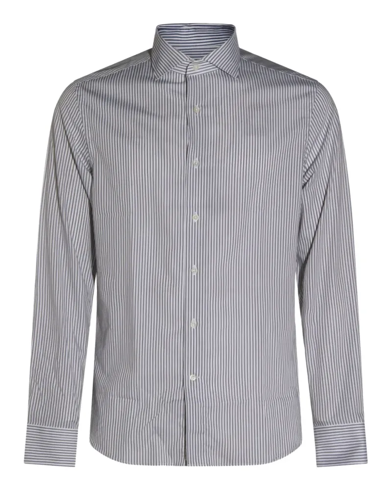 Canali striped-pattern long-sleeve shirt - Grau Grau