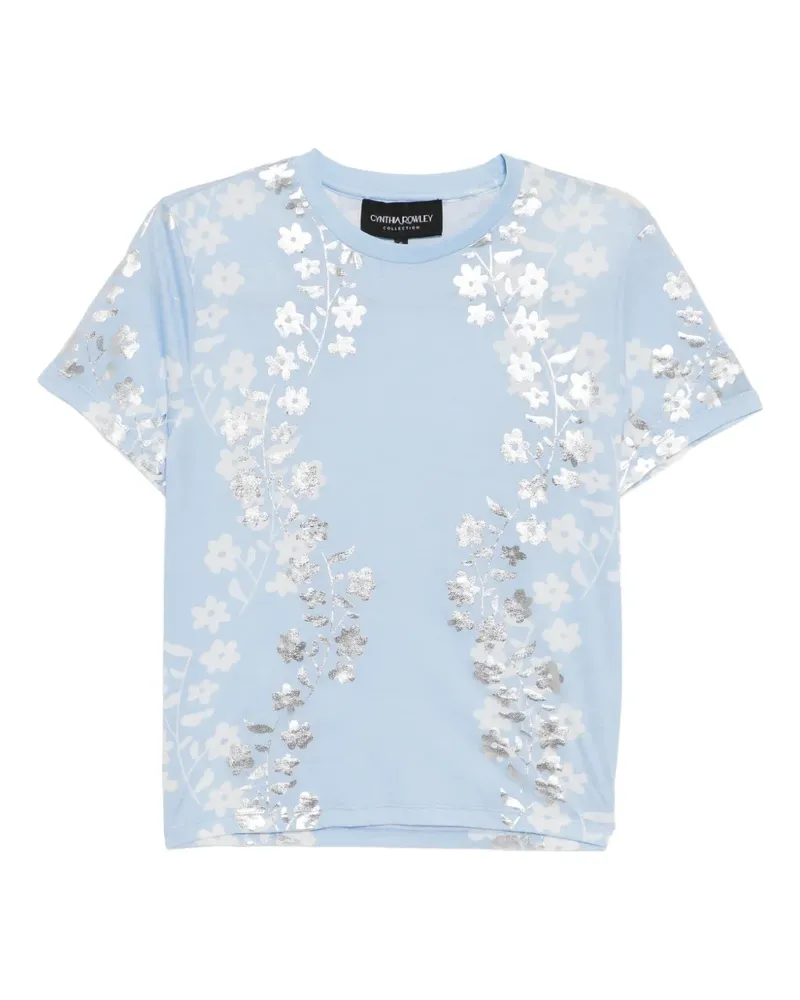 Cynthia Rowley T-Shirt mit Folien-Print - Blau Blau