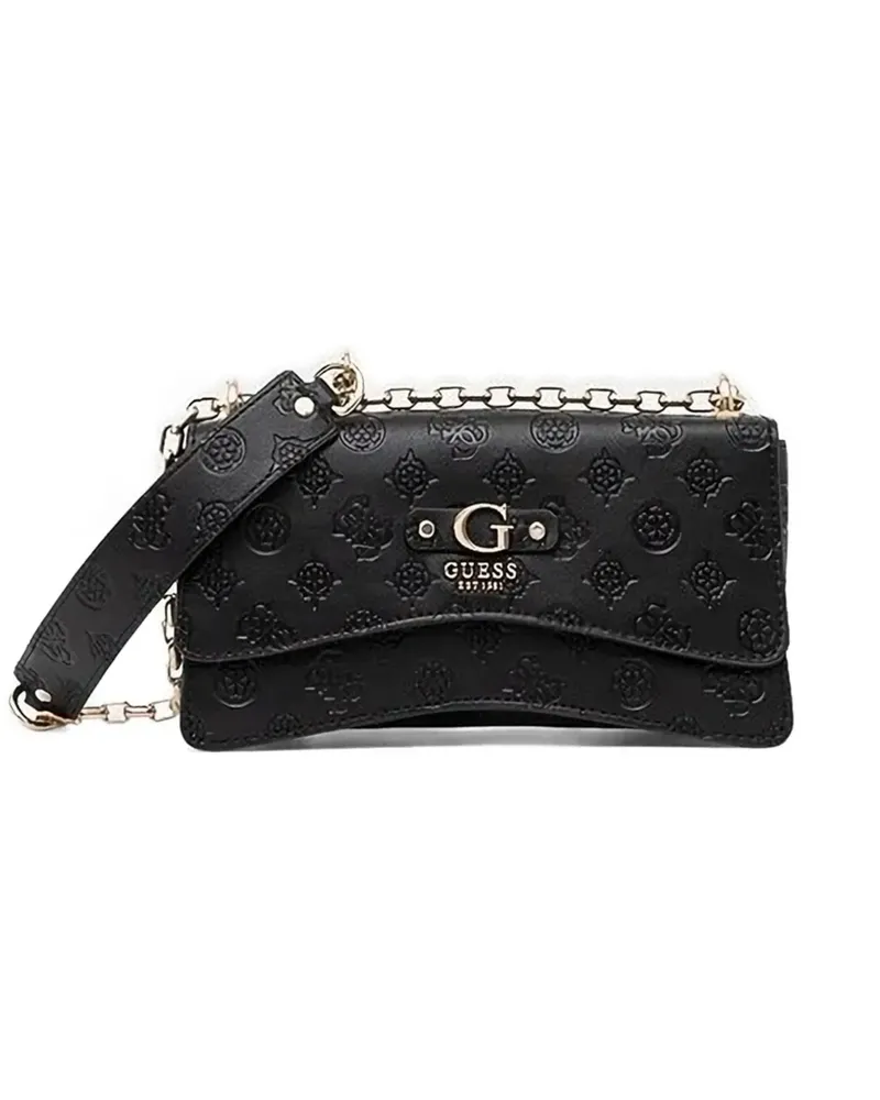 Guess Gerty Umhängetasche mit Logo-Schild - Schwarz Schwarz