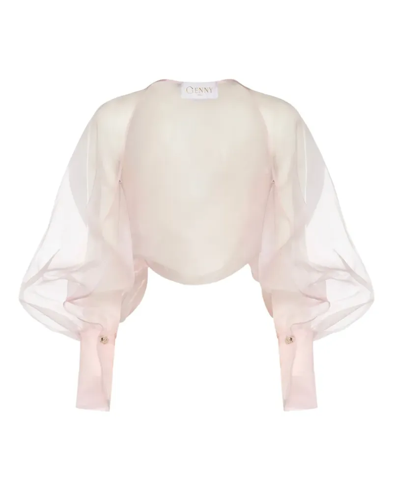 Genny silk cropped blouse - Rosa Rosa