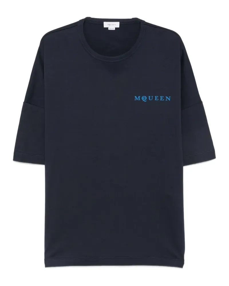 Alexander McQueen T-Shirt mit Logo-Print - Blau Blau