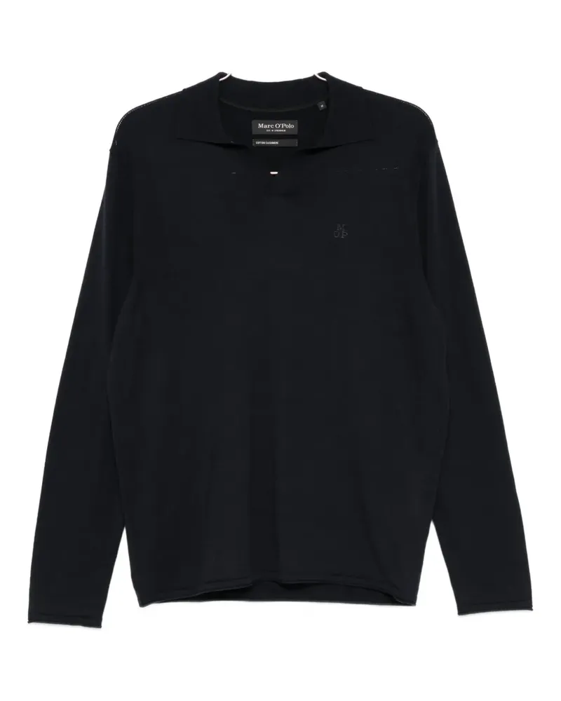 Marc O'Polo long sleeve polo - Blau Blau
