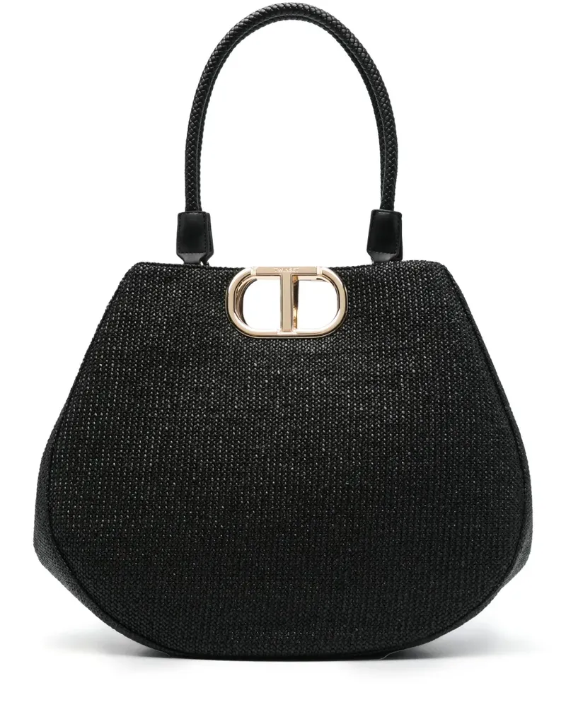 Twin-Set Große Lila Tote Bag - Schwarz Schwarz