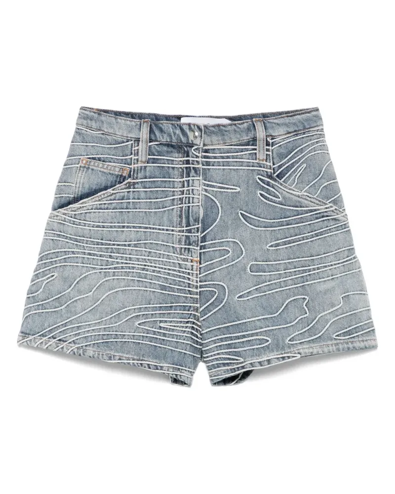 IRO Bestickte Jeans-Shorts - Blau Blau