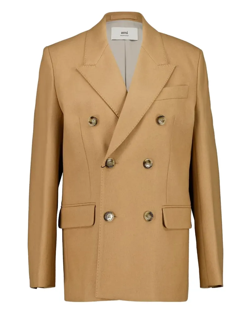 AMI Paris double-breasted wool blazer - Nude Nude