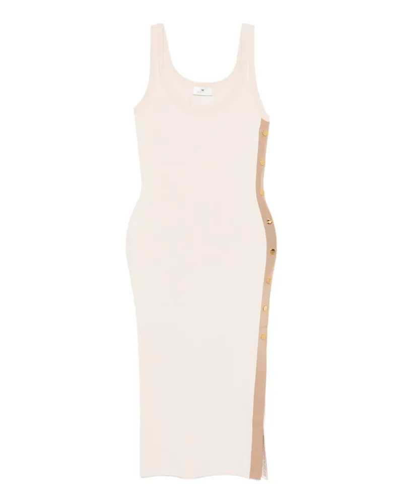 Elisabetta Franchi snap-button midi dress - Nude Nude