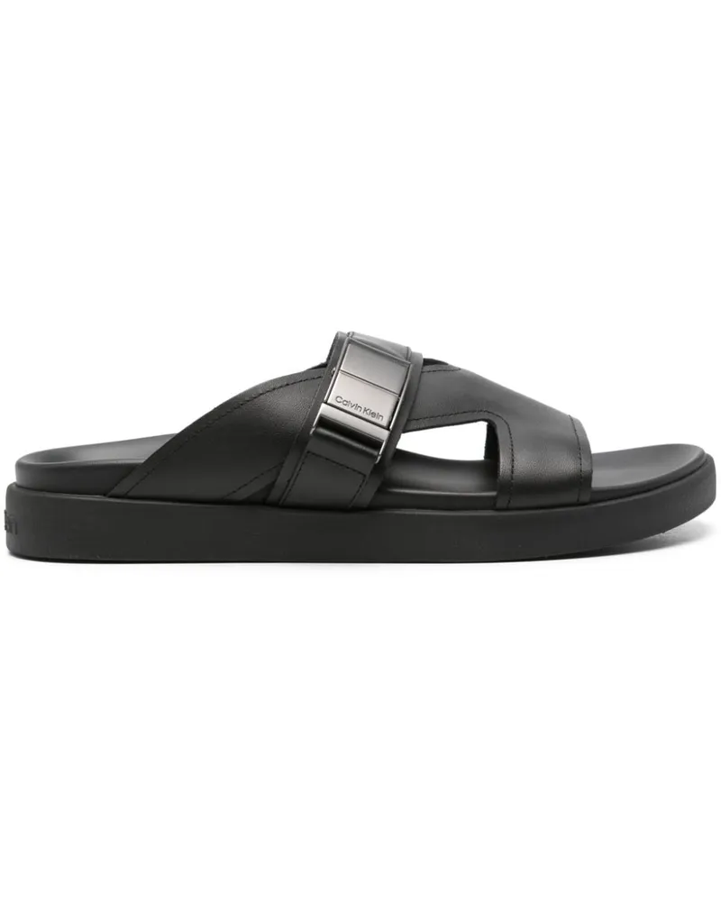 Calvin Klein Pantoletten mit Logo-Schnalle - Schwarz Schwarz