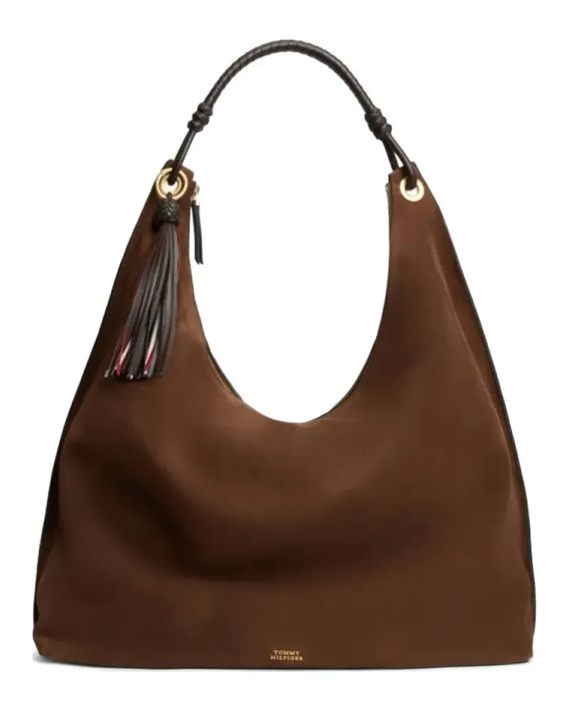 Tommy Hilfiger zip-fastening tassel-detail shoulder bag - Braun Braun