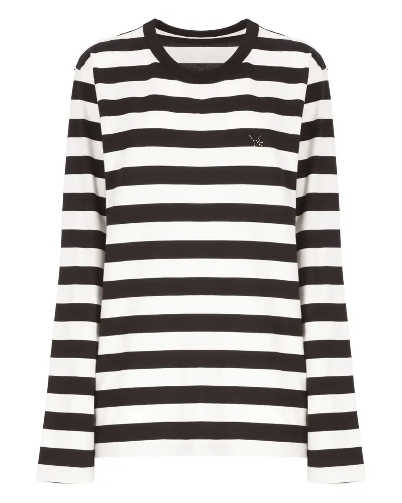 Yohji Yamamoto Gestreifter Pullover - Schwarz Schwarz