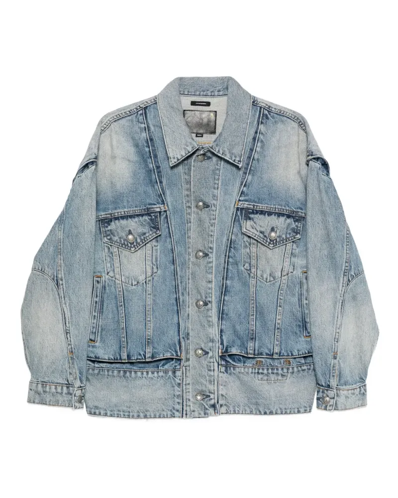 R13 Jeansjacke im Layering-Look - Blau Blau