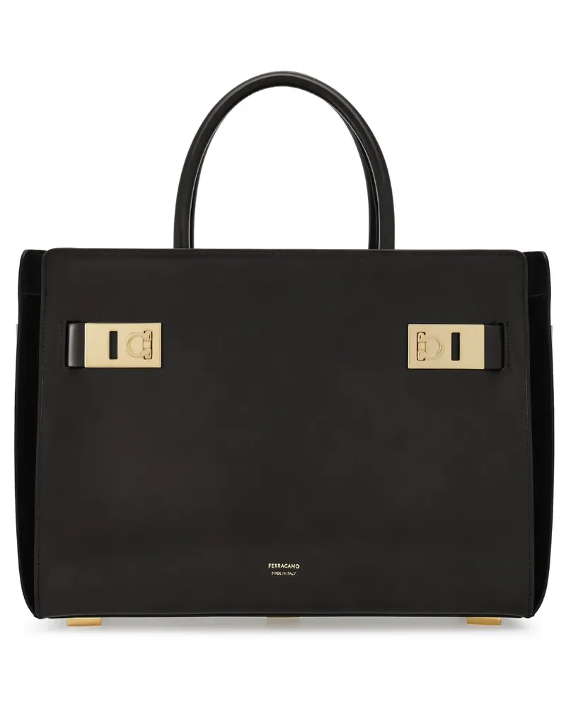 Ferragamo Shopper mit Gancini-Detail - Schwarz Schwarz