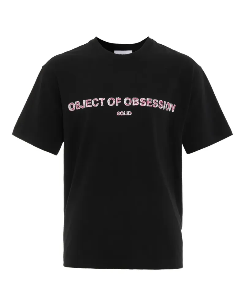 SOLID HOMME Object Lettering T-Shirt - Schwarz Schwarz