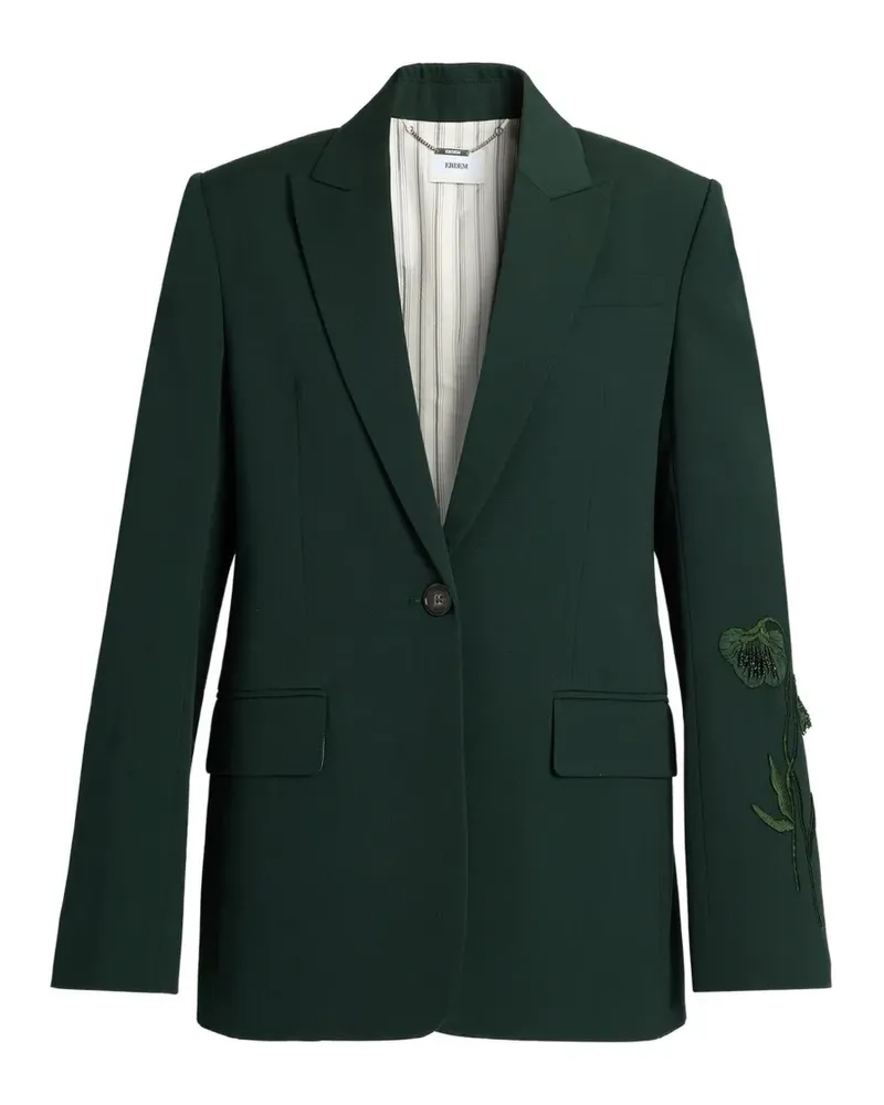 Erdem embroidered single-breasted blazer - Grün Grün