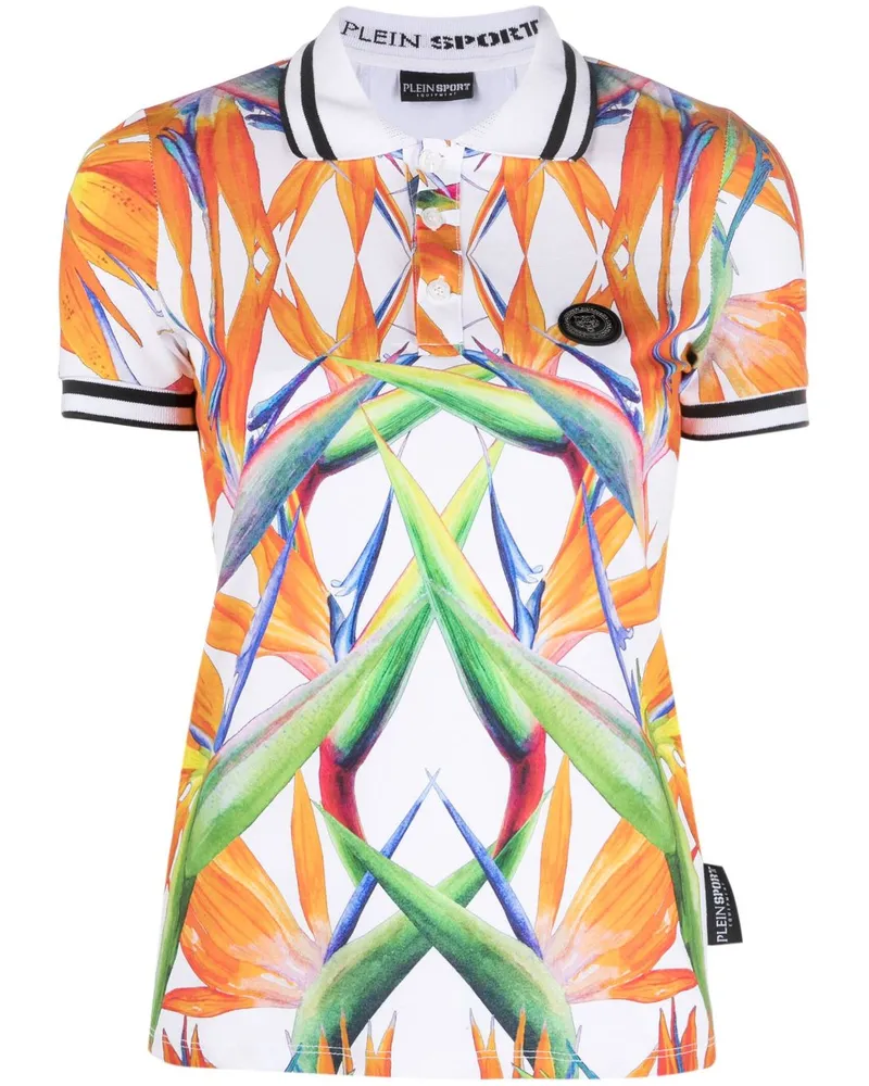 Philipp Plein Top mit Blumen-Print - Weiß Weiß