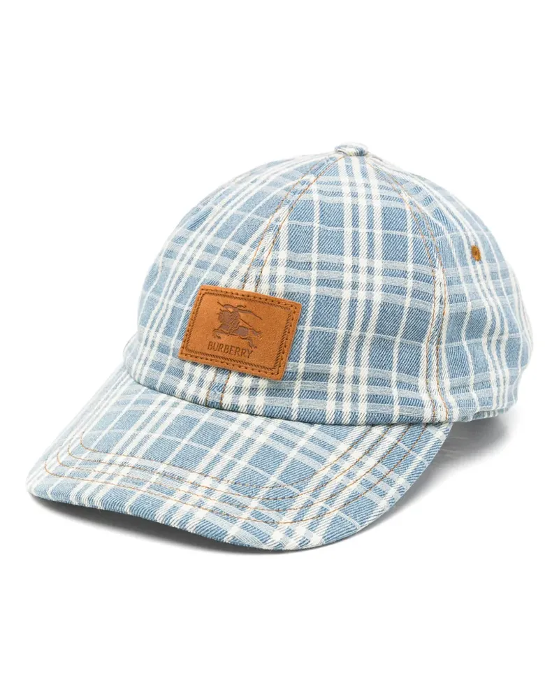 Burberry Check Baseballkappe aus Jacquard - Blau Blau