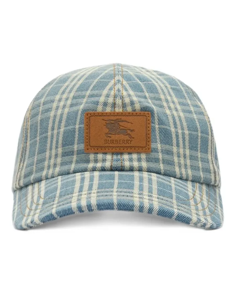Burberry Check Baseballkappe aus Jacquard - Blau Blau
