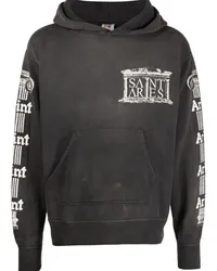 SAINT MXXXXXX Hoodie mit Logo-Print Grau