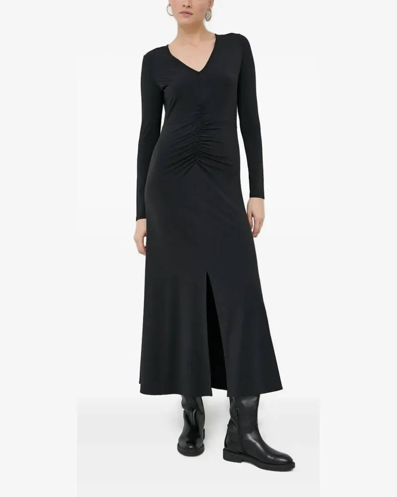 Notes du Nord Midikleid mit V-Ausschnitt - Schwarz Schwarz