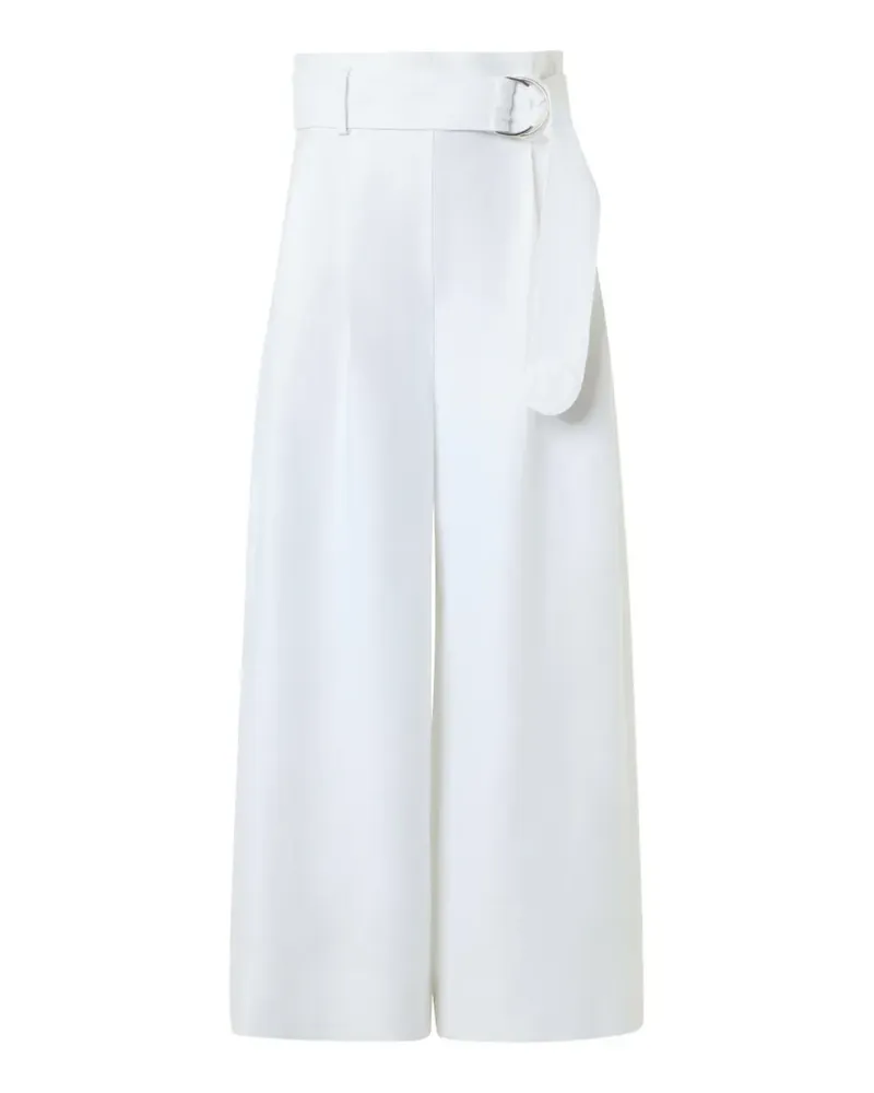 Akris Fiorella linen wide-leg cropped trousers - Weiß Weiß