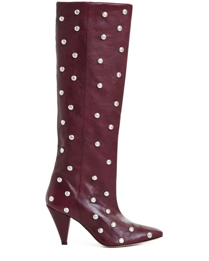 Essentiel Kniehohe Ishan Stiefel mit Nieten 90mm - Rot Rot
