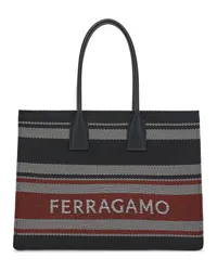 Ferragamo Klassischer Shopper mit Logo Schwarz