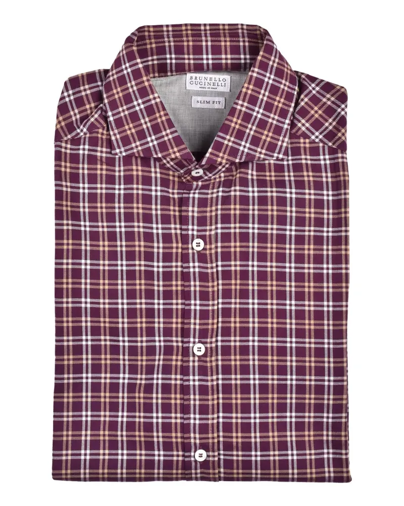 Brunello Cucinelli plaid button-up shirt - Rot Rot