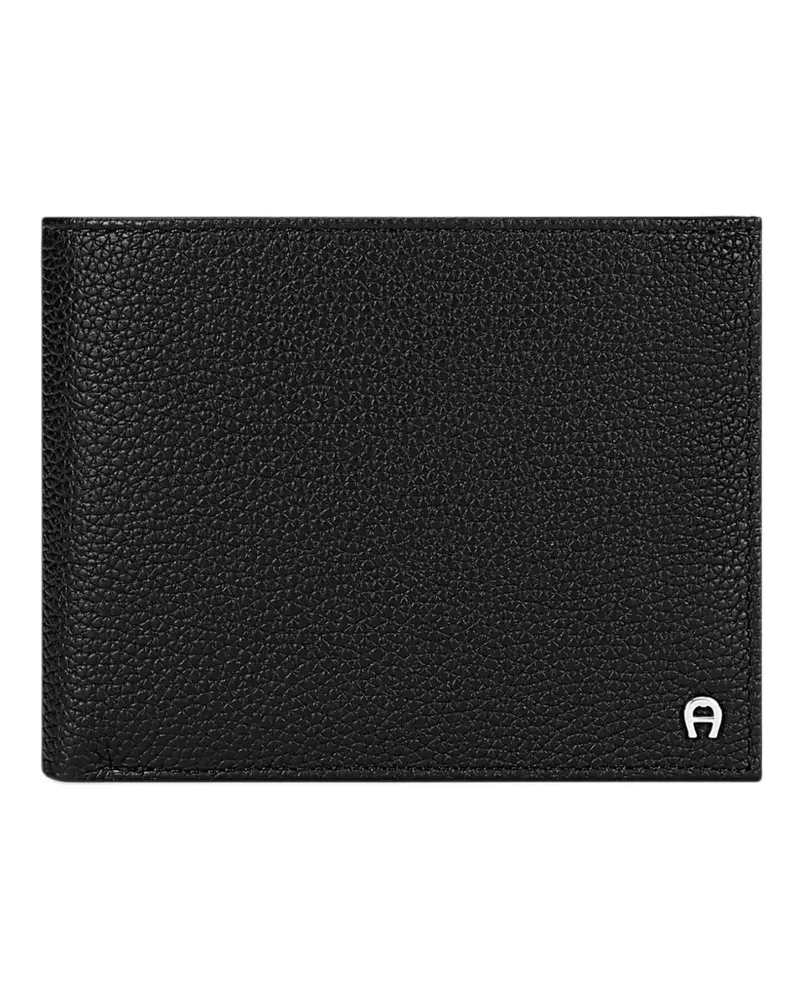 Aigner Mica logo-plaque grained-leather wallet - Schwarz Schwarz