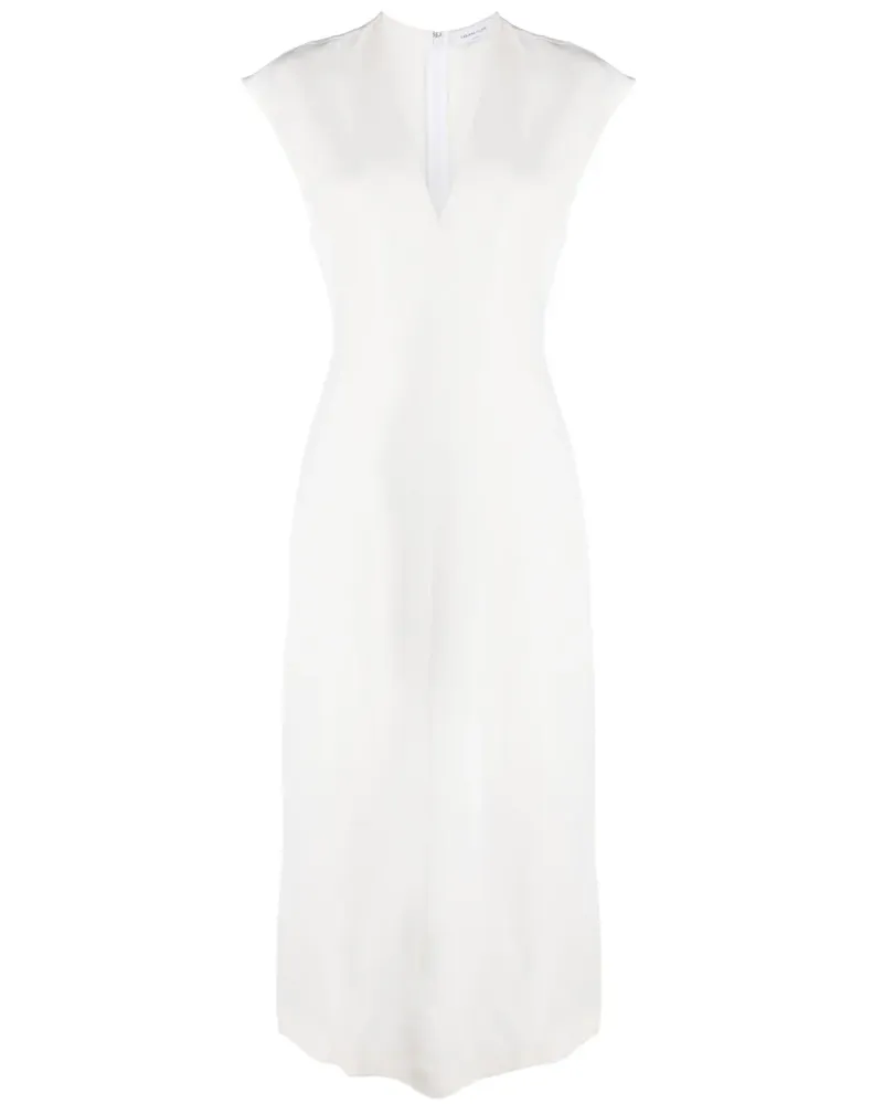 Fabiana Filippi Midikleid mit V-Ausschnitt - Weiß Weiß