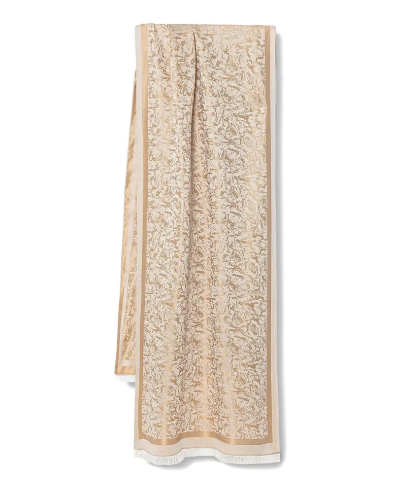 Trussardi jacquard-woven frayed scarf - Nude Nude