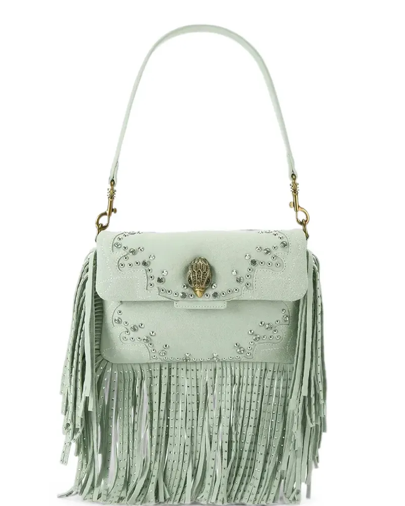 Kurt Geiger Oxford-Schultertasche mit Fransen - Grün Grün