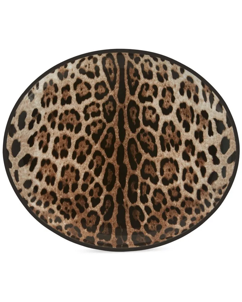 Dolce & Gabbana Teller mit Leoparden-Print - Braun Braun