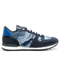 Valentino Garavani Rockrunner Camouflage Jeans-Sneakers Blau