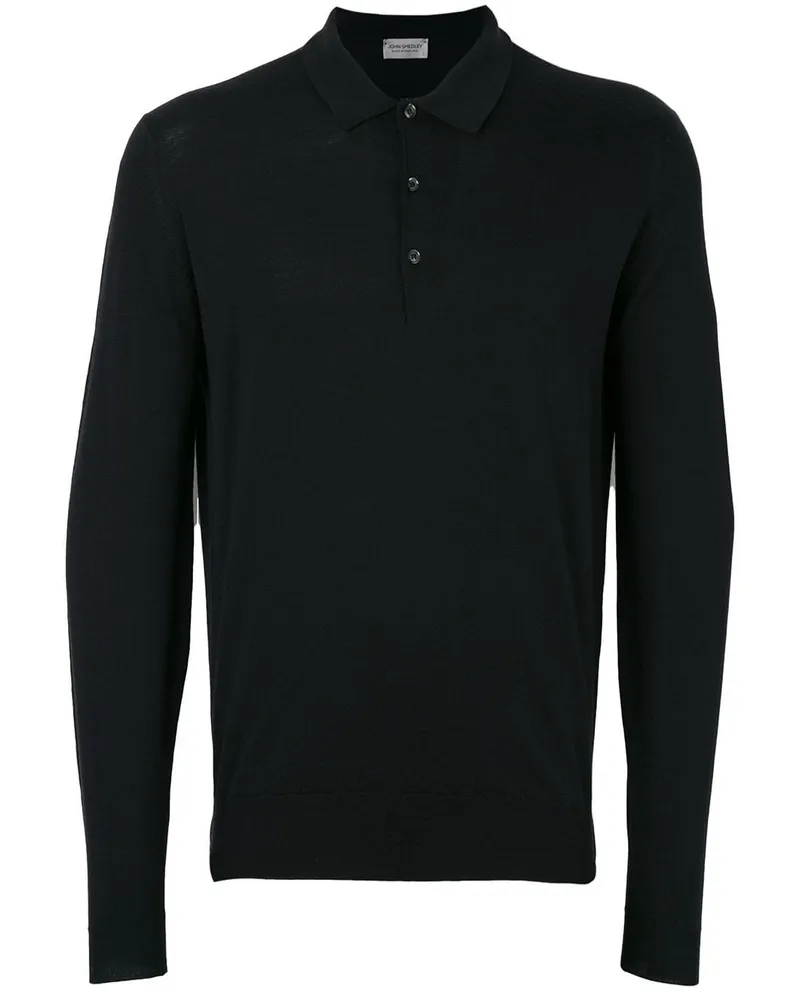 John Smedley Pullover mit Knopfdetail Schwarz