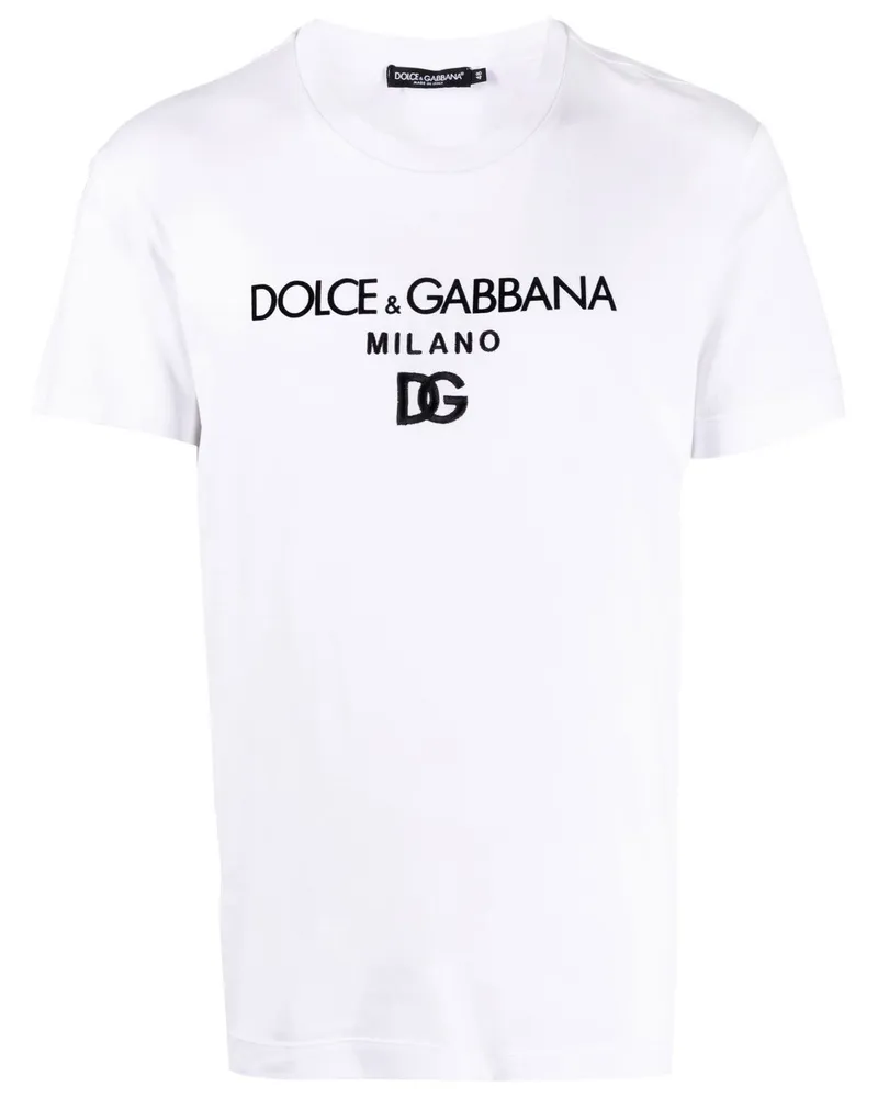 Dolce & Gabbana DG Essentials T-Shirt mit Logo-Stickerei - Weiß Weiß