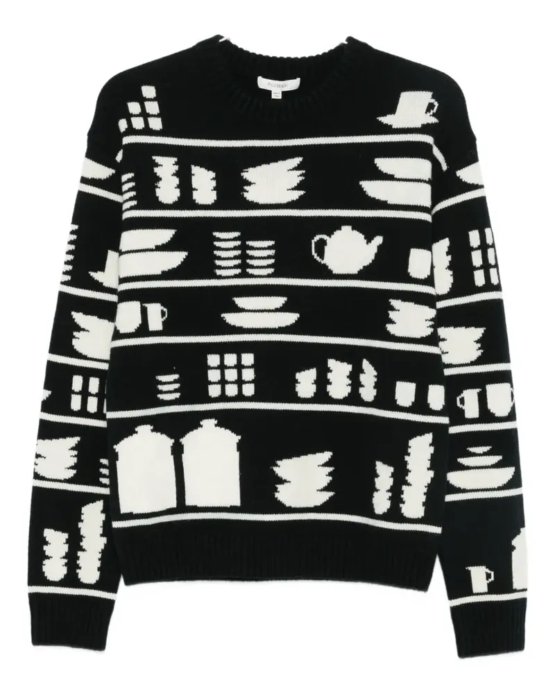 J.W.Anderson Rundhals-Pullover mit Tafelmuster - Schwarz Schwarz