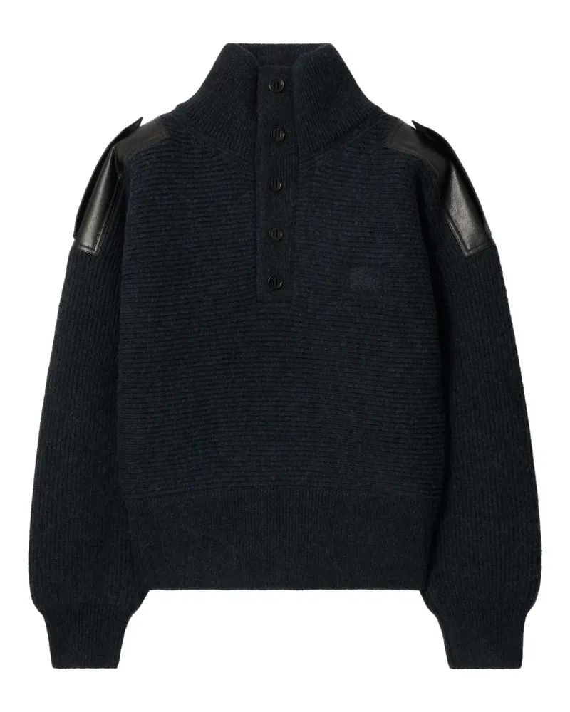 Burberry Gerippter Pullover mit Schulterklappen - Grau Grau