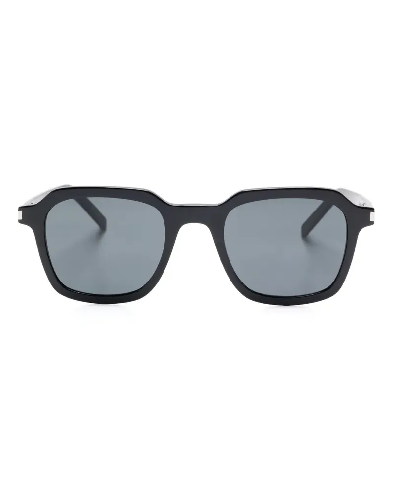 Saint Laurent Sonnenbrille mit eckigem Gestell - Schwarz Schwarz