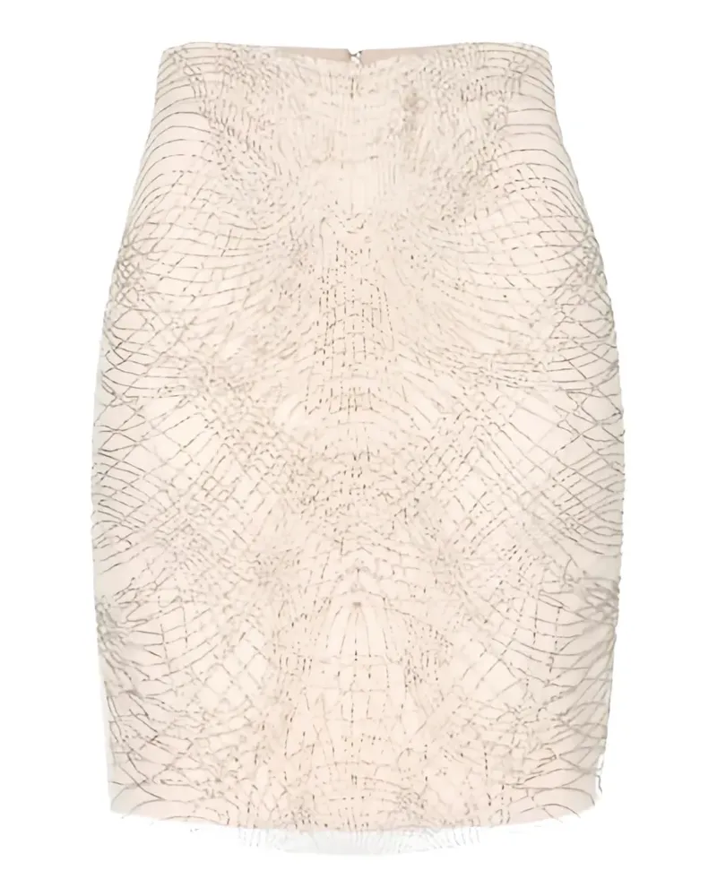 Elisabetta Franchi Minirock mit Kristallen - Nude Nude