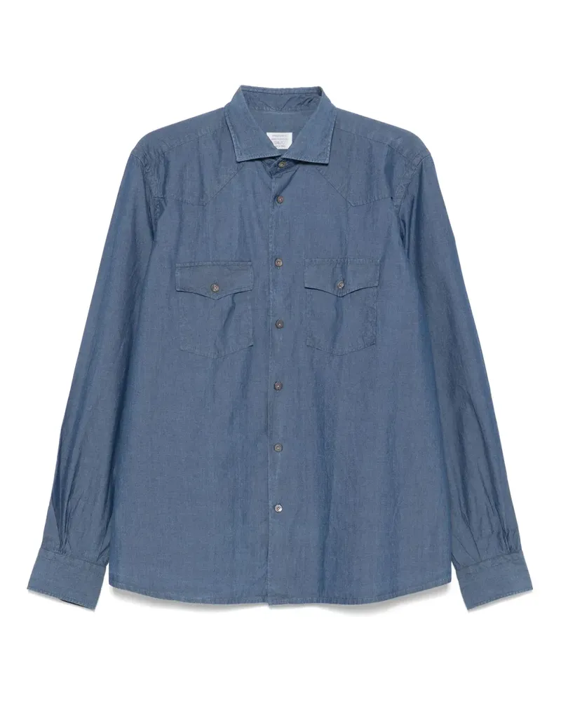 MAZZARELLI Klassisches Jeanshemd - Blau Blau