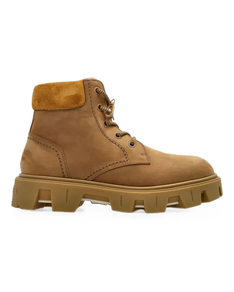 Moncler Peak City suede-panelled chunky-sole boots - Nude Nude
